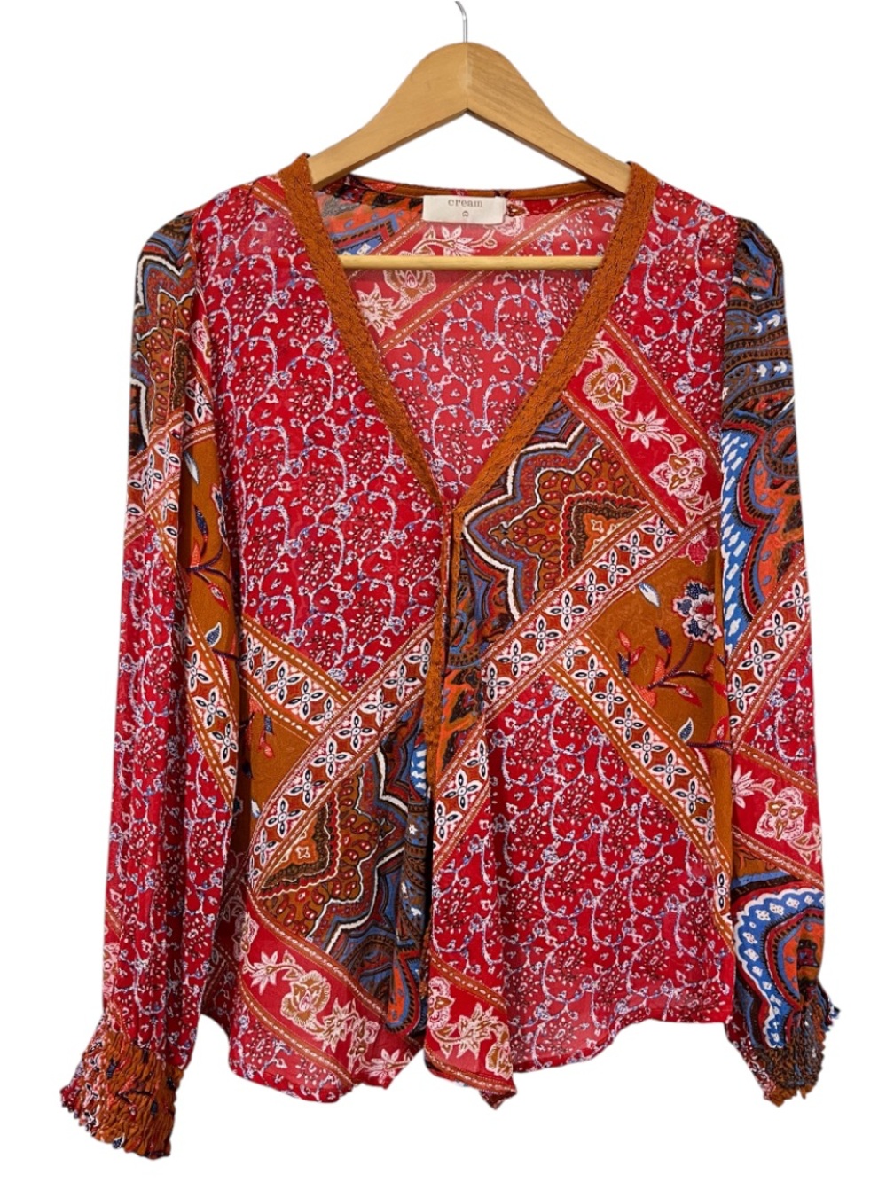 Cream Brand Boho Floral Patchwork Single Button Milla Cardigan